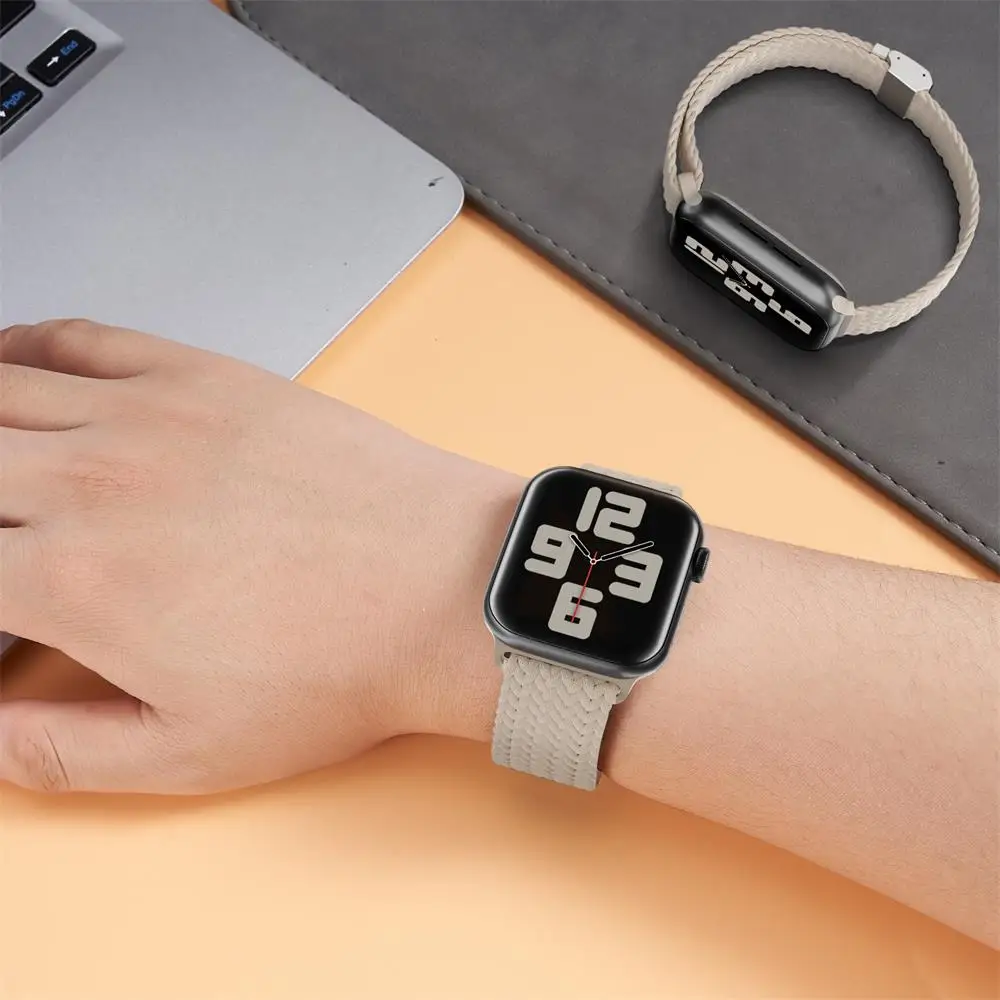 Braided Nylon Solo Loop Watch Band Strap - Snap Bracelet Design
