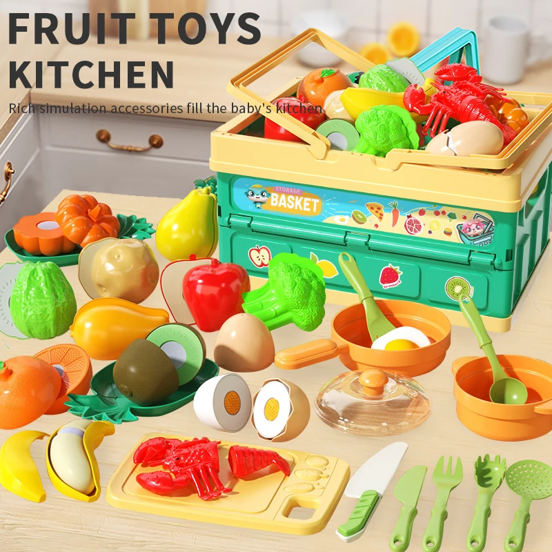 Simulation fruit and vegetable cutting fun children's toys house can peel and cut fruits vegetables baby kitchen toys