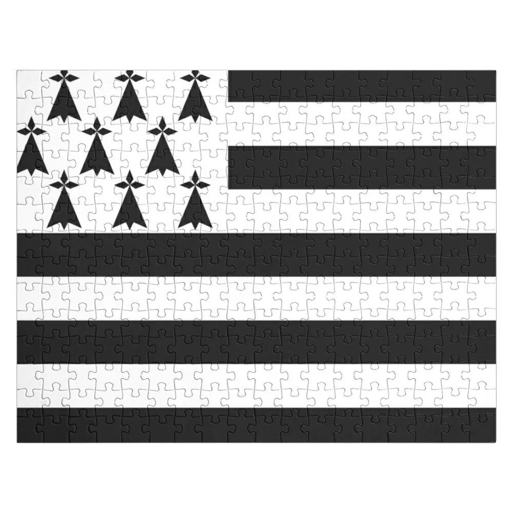 

Flag of Brittany Drapeau Breton Gwenn-ha-du Ermine black and White HD HIGH QUALITY ONLINE STORE Jigsaw Puzzle Picture Puzzle