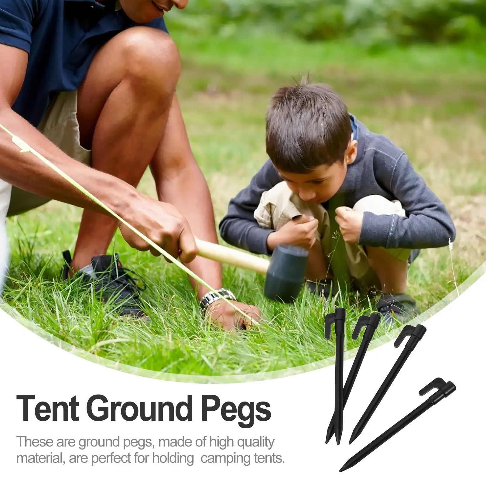 50 Pcs Plastic Tent Stakes for Sand Ground to Stake Awning or Tent 3