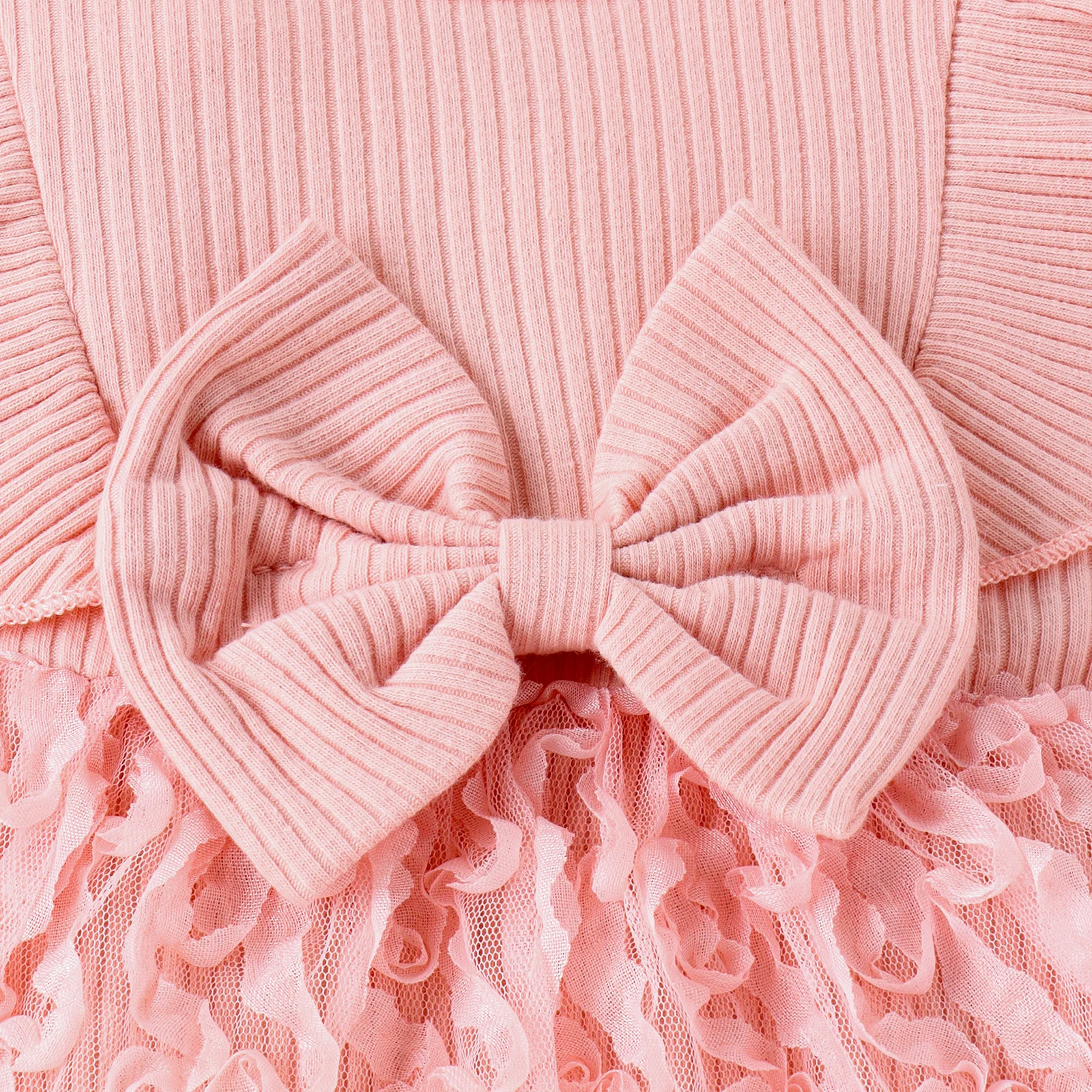 3PCS Flower Skirt, Long-Sleeved Suit + Bow Hair Band 3