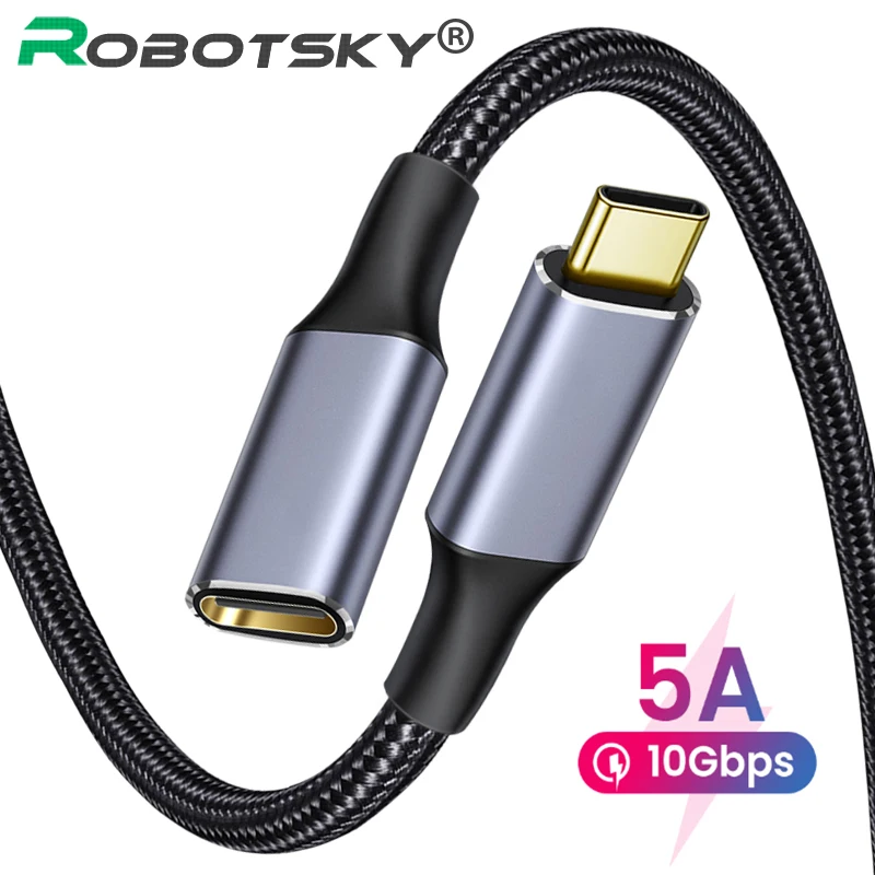 Usb 3 1 extension cable usb c pd100w 10gbps extend cable male to female