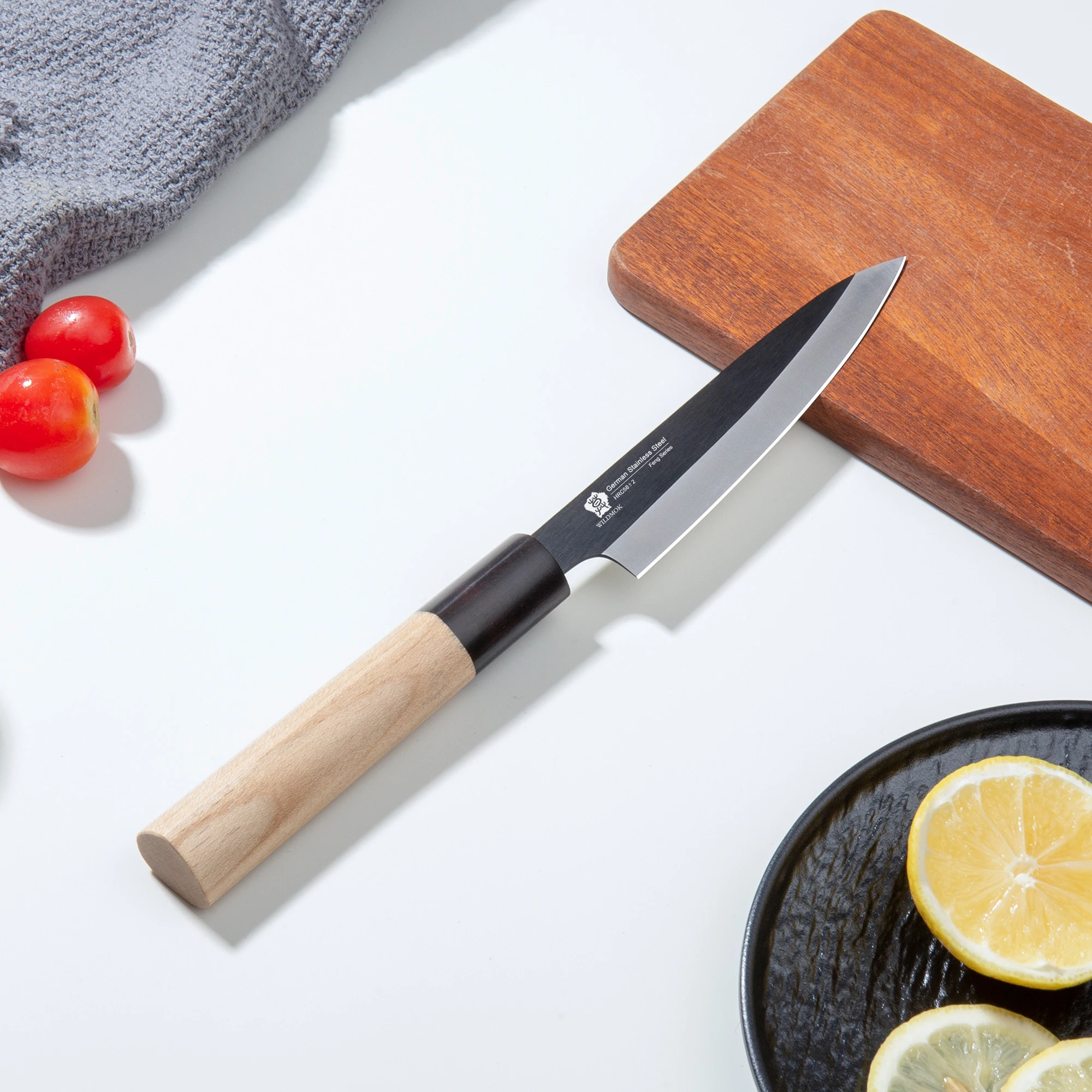 5" Utility Knife Ultra Sharp Fruit and Vegetable Cutting Kitchen Knives Germany Steel & Traditional Wooden Handle