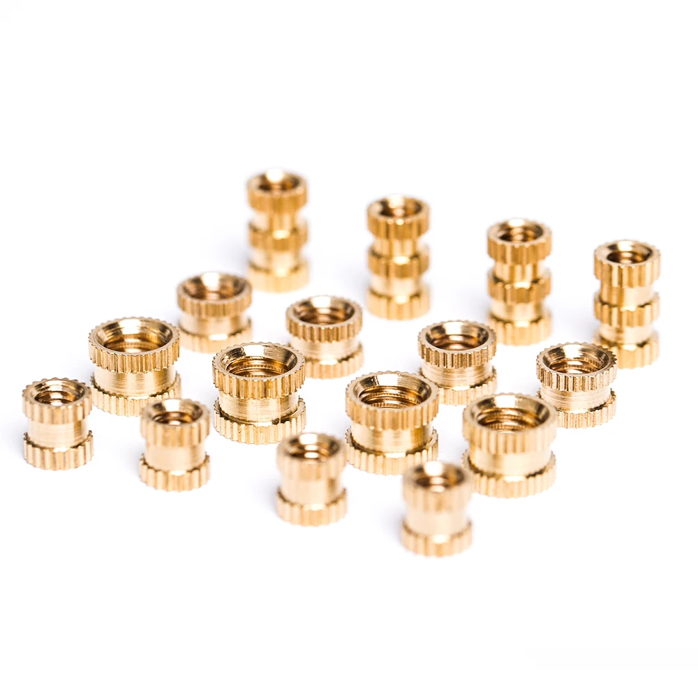 Brass Insert Nut 10/25/50/100 Pcs Brass Knurl Insert Nut M2 M2.5 M3 M4 M5 M6 Female Thread Copper Molding Knurled Threaded Nuts for 3D Printer