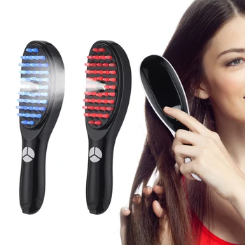 Electric Spray Massage Comb Hair Regrowth Treatment Anti Hair Loss Vibration Red Blue Light Nano Atomized Hair Brush Hair Care