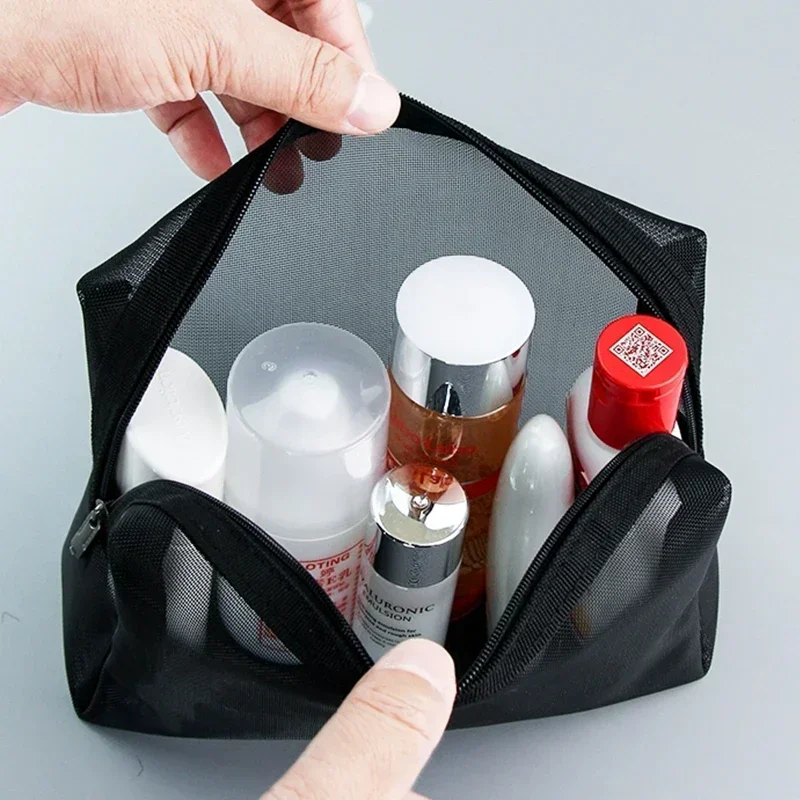1/3pcs Mesh Clear Cosmetic Bags Small Large Black Makeup Bag Portable Travel Toiletry Organizer Case Lipstick Storage Pouch 6