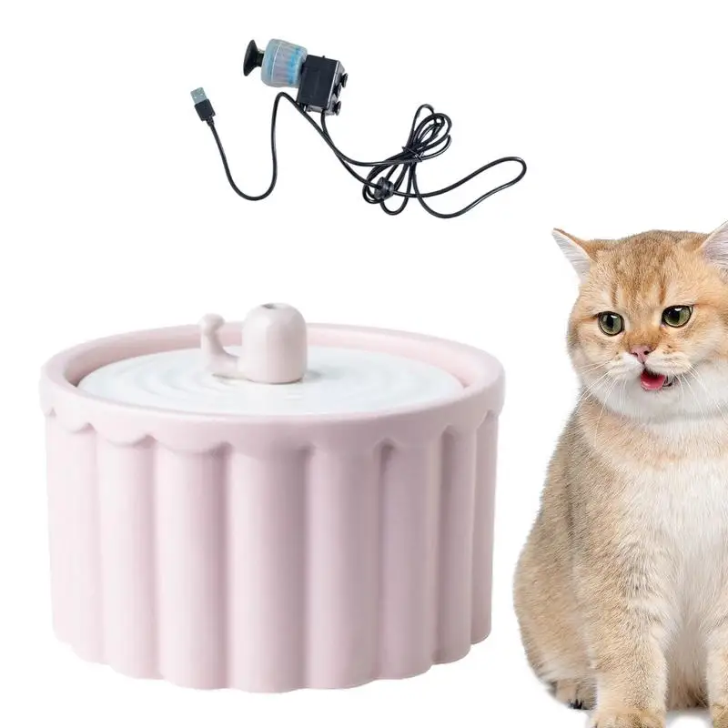 

Cat Water Fountain Ceramic Kitty Water Dispenser With 1.5W Low Voltage Cat Watering Supplies For Living Room Bedroom Pet