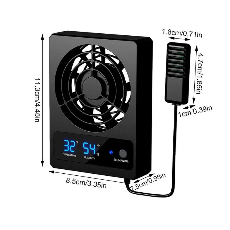 Ventilateur Intelligent pour Enclos de Reptiles, avec Affichage LED, Vent de Bain à Faible Bruit pour Amphibiens, Serpents