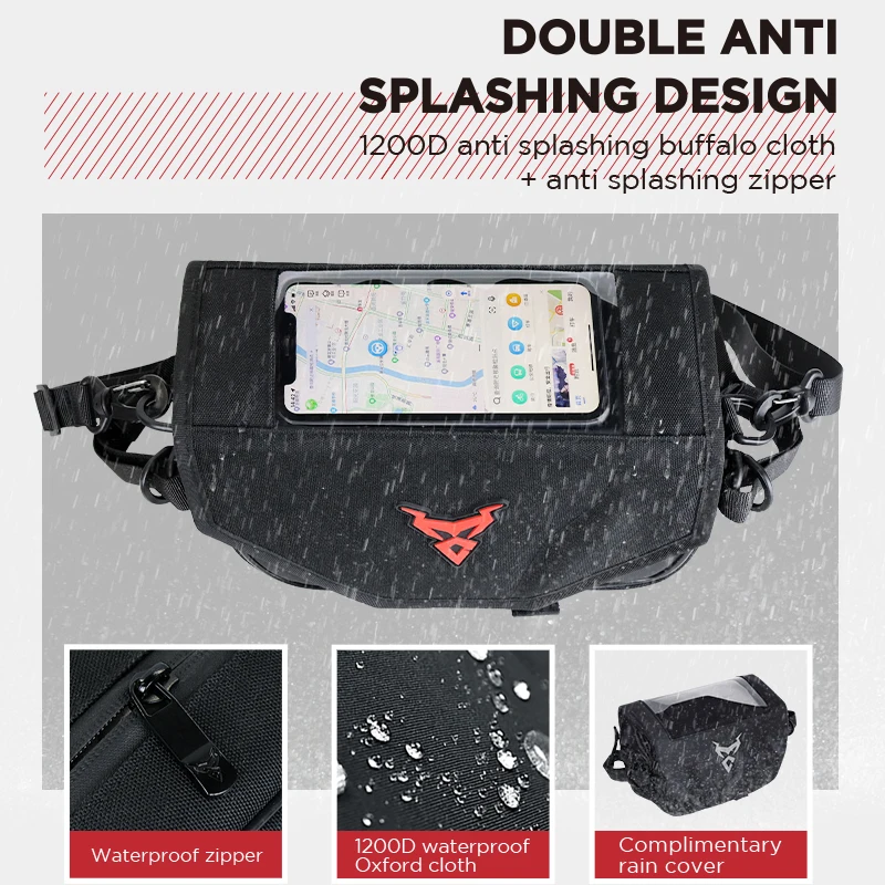 Motorcycle Navigation Bag Waterproof Waist Bags Scooter Magnetic Front Touch Screen Storage Bag & Rain Cover for Vespa 150 TMAX