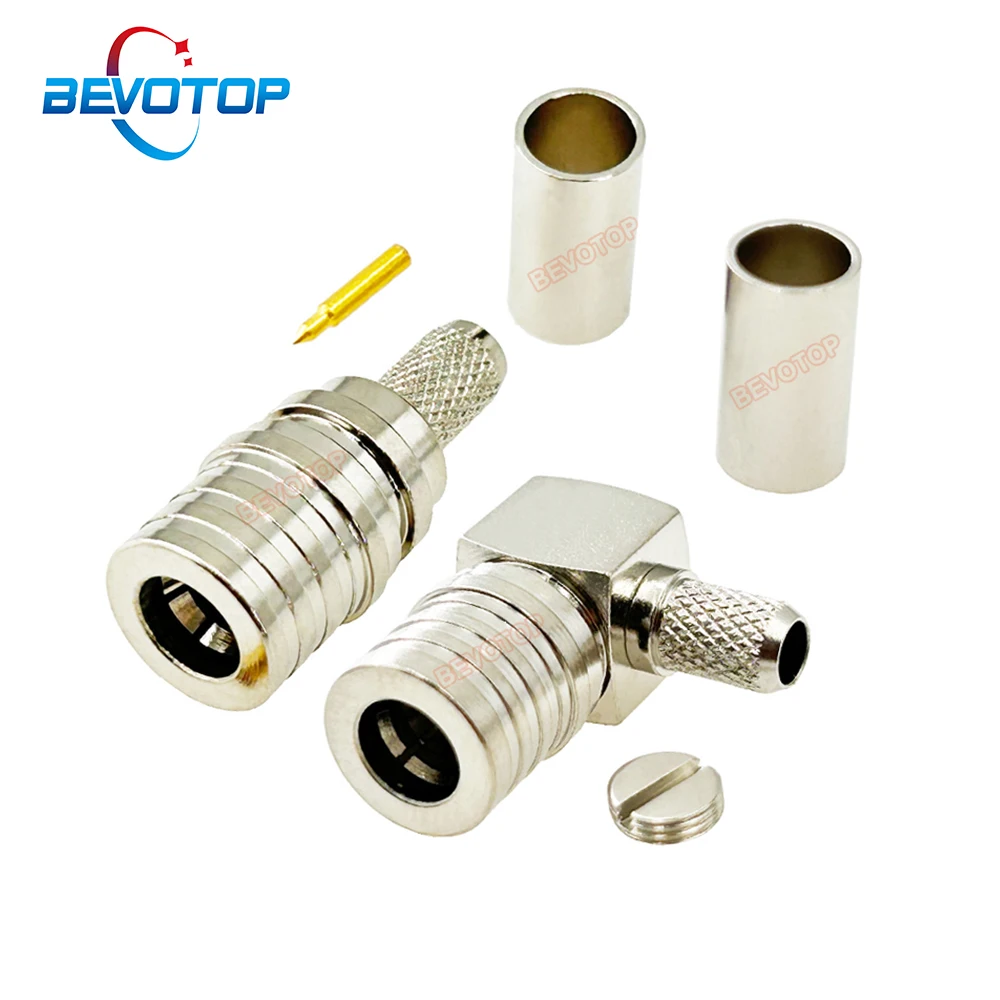 Bevotop 10 Pz/Lotto Qma Maschio Dritto 180 °/Angolo Retto 90 ° Spina 50 Ohm 50-3 Connettore Qma Per Cavo Rg58 Rg142 Rg400 Rg223 Lmr195
