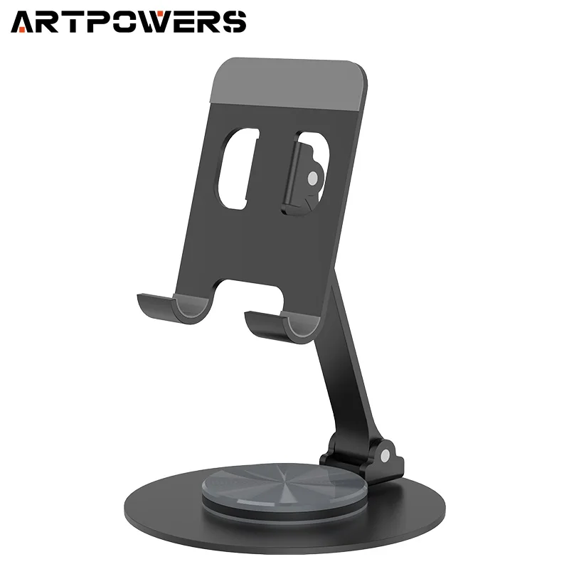 RotatingMetalDeskCellphoneHolderFoldableDesktopMobileCellPhone