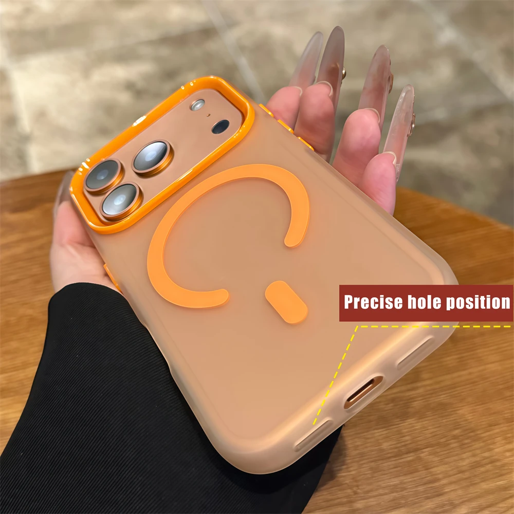 Dopamine Original Orange Magnetic Matte Case with Translucent Frosted Cover