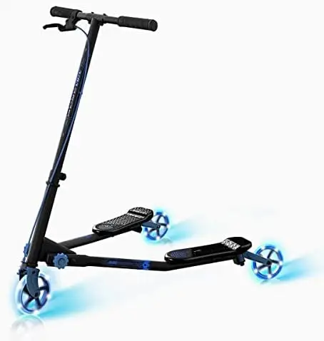 

Fliker DLX Scooter Self Propelling LED Wiggle Scooter Foldable Drifting Scooter with Light Up Wheels for Kids Age 7+