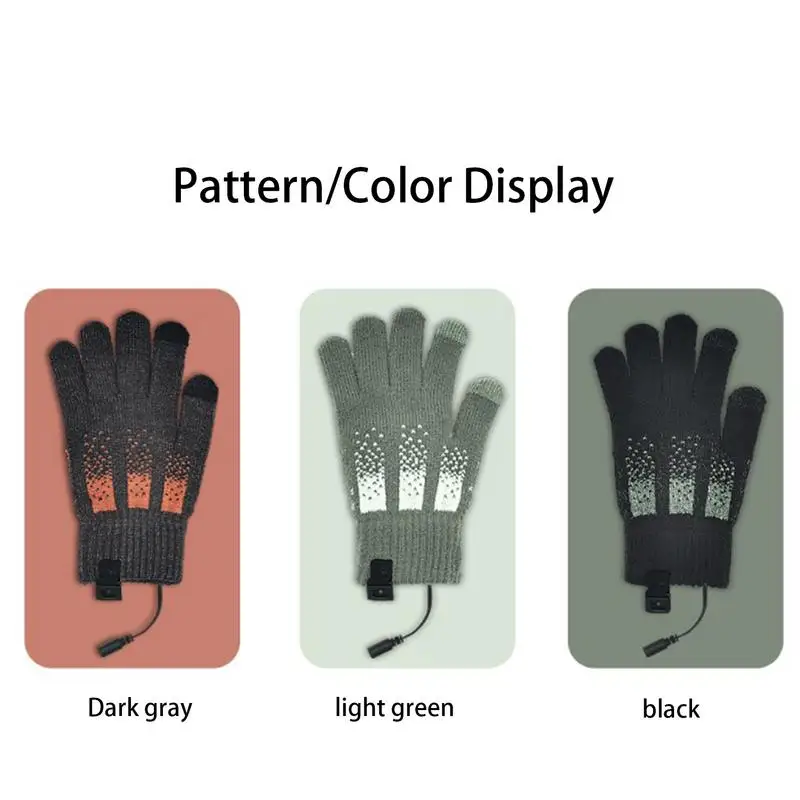 

Зимние теплые перчатки, вязаные раньше перчатки с подогревом USB для женщин и мужчин, уличные спортивные лыжные рабочие принадлежности
