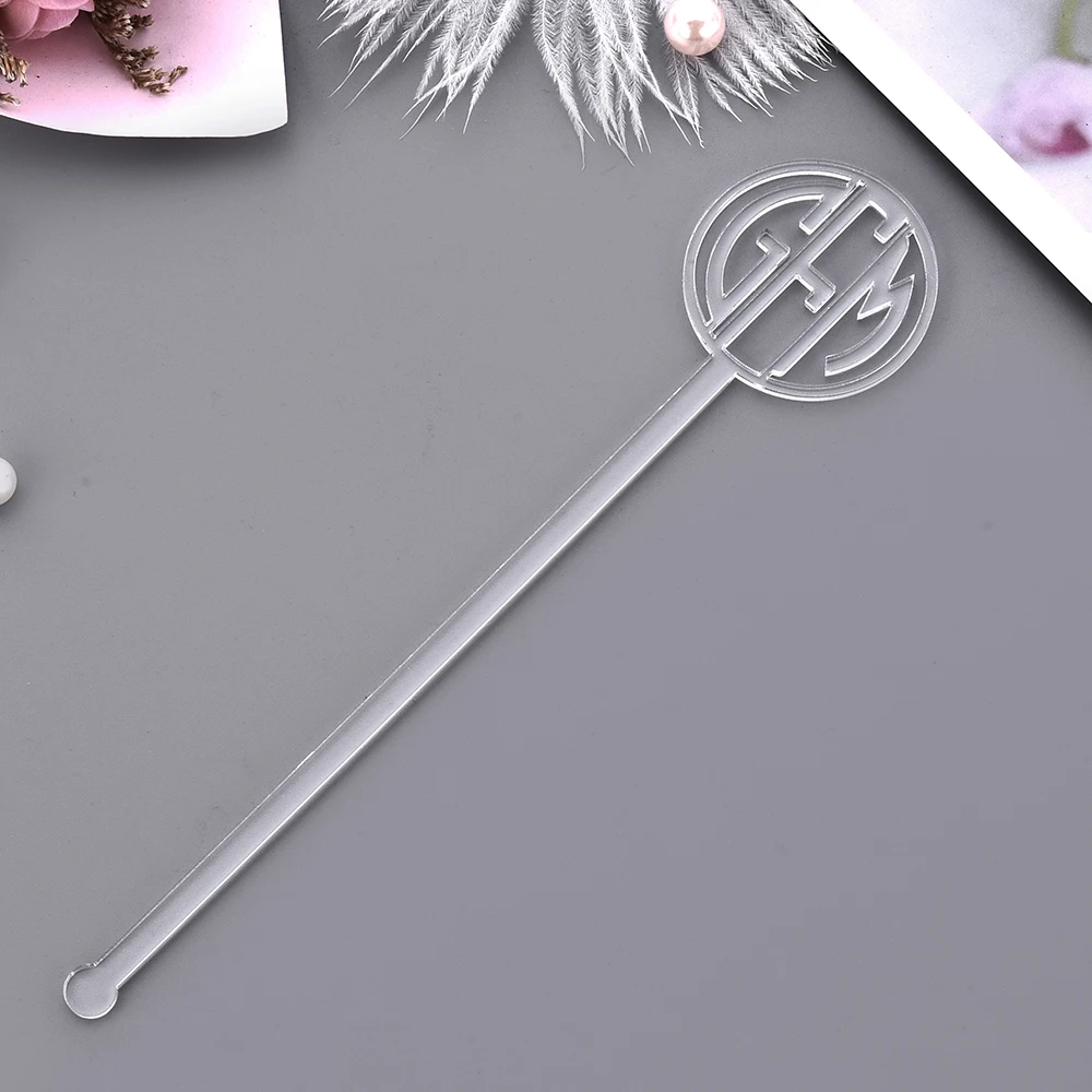 Oval Custom Acrylic Stir Sticks, Custom Arch Round Wedding Swizzle Sti –  Occasional Paper Cuts