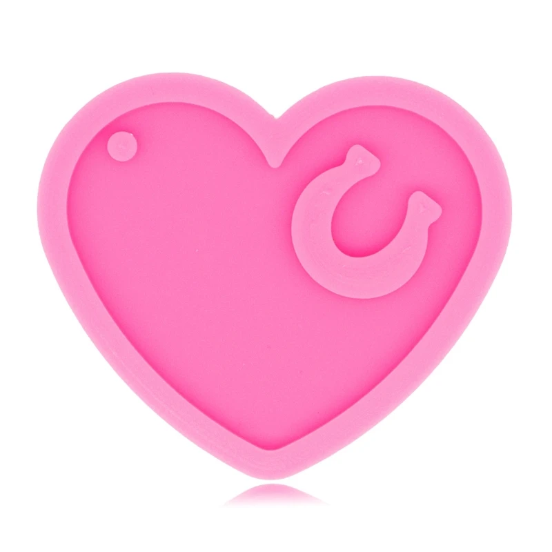 Handicrafts Jewelry UV Epoxy Silicone Mould Heart Horseshoe Keychain Casting Silicone Mold Keychain Epoxy Resin Mold 97QE