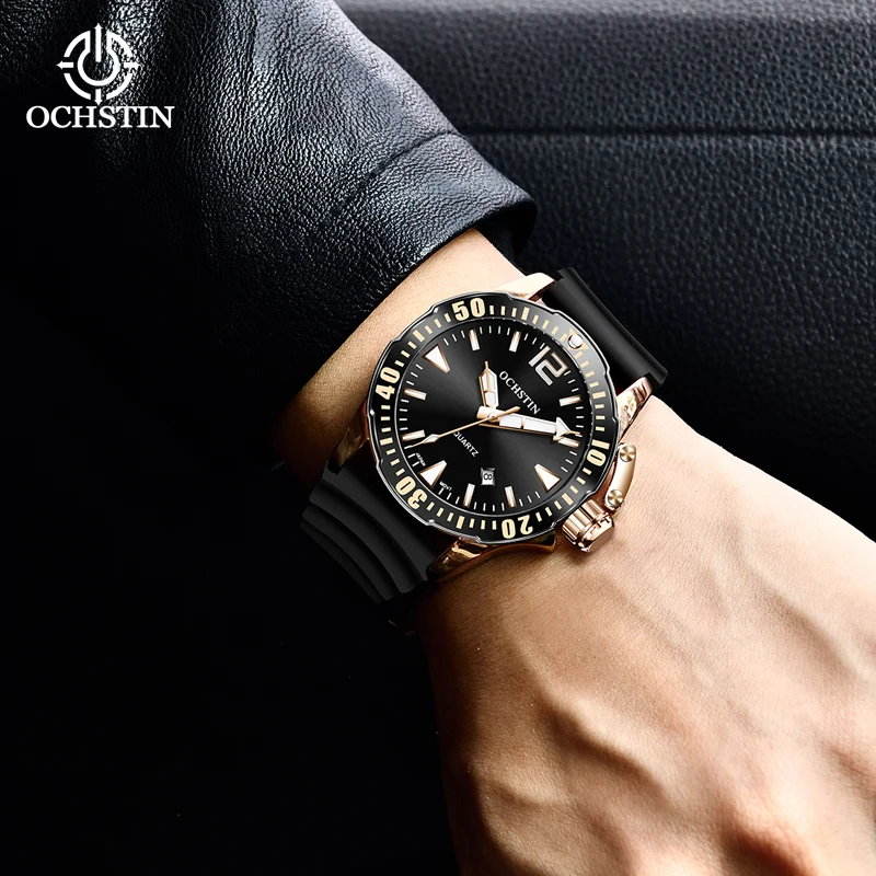 Man Mechanical Pilot Wrist Watches Luxury Self Wind Silica Gel Mechanic Male Clock Auto Date Relogio Masculino Gift for Men