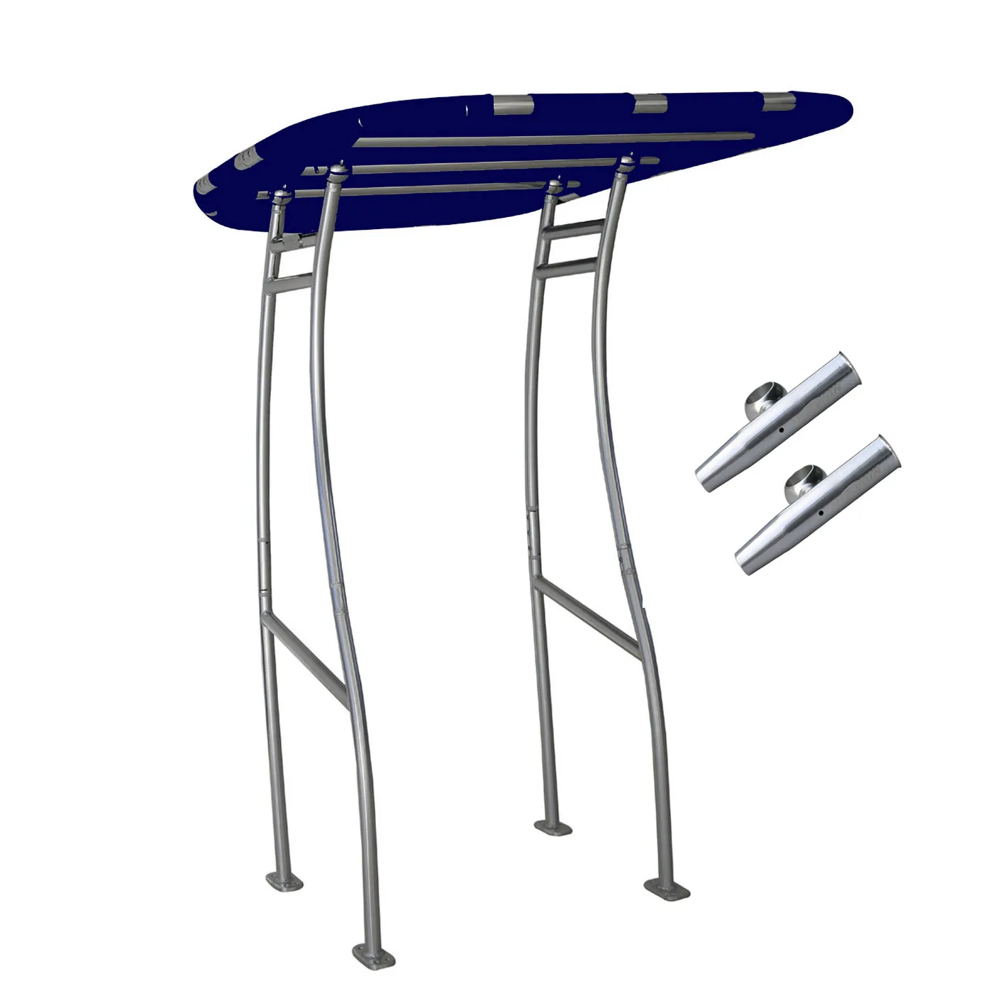 Dolphin Pro Plus Center Console T Top with 2 Free Single Rod Holder, Navy Blue Canopy, Fit Small to Medium Size Boat