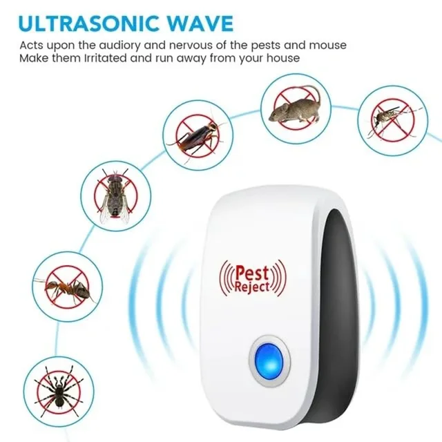 2-8PCS Plug Electric Ultrasonic Pest Repeller Anti Mosquito Rodent Control Indoor Bug Cockroach Insect Killer Zapper Repellent 3