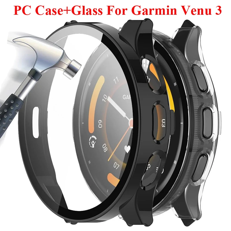 Premium Tempered Glass Protective Case for Smartwatch – Durable Hard Shell with Screen Guard