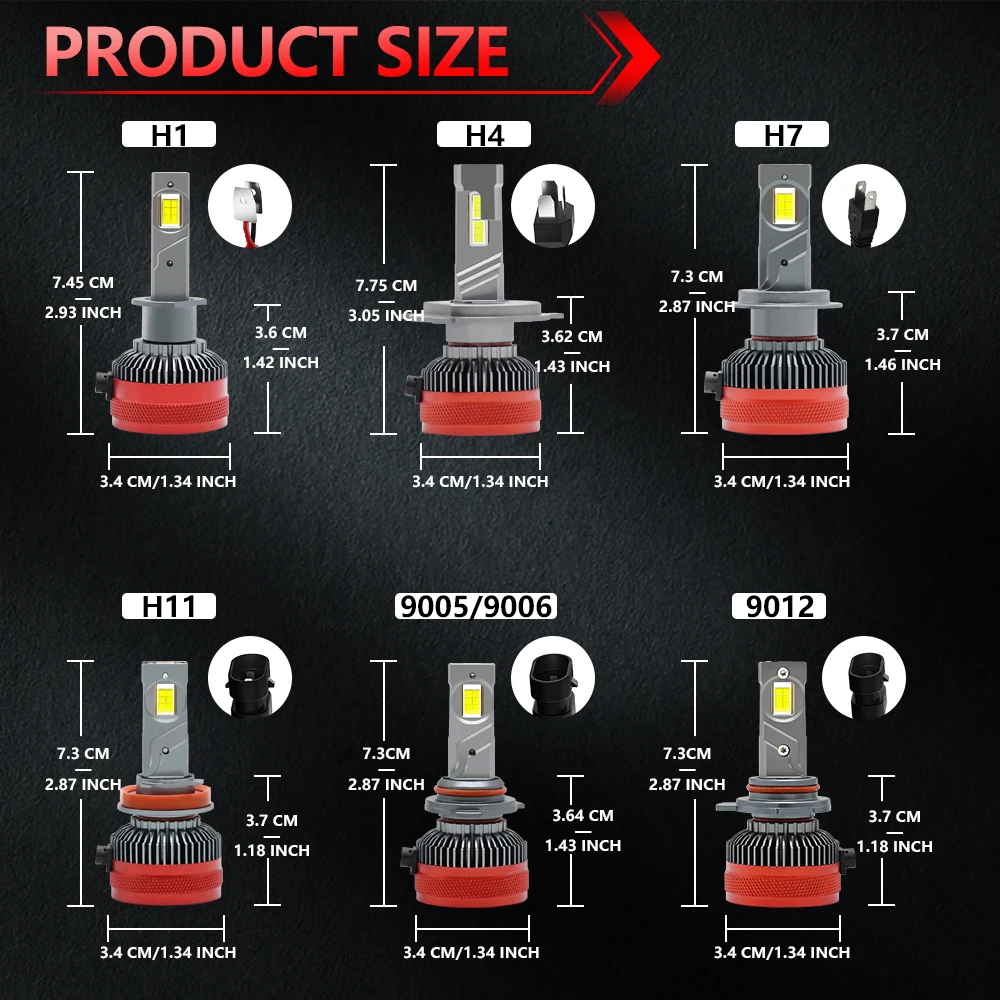 High Power Car LED HeadlightLamp 800W LED Bulb Canbus 7535 Chip 12v 24v Canbus