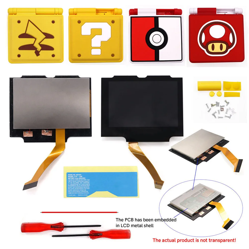 Gota v5 em Pré Laminado 720×480 Retro Pixel Ips Lcd Retroiluminação Kit de Toque para o Jogo Menino Advance sp Gba sp Console & Habitação Escudo