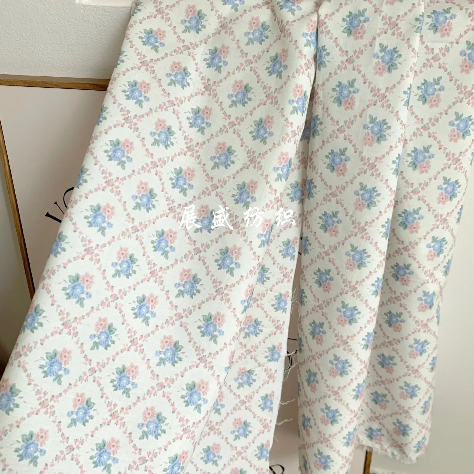 Pure Cotton 60-Thread Digital Printing Fabric Korean Style Fresh Floral Patterned Material for Children's And Women's Nightgowns