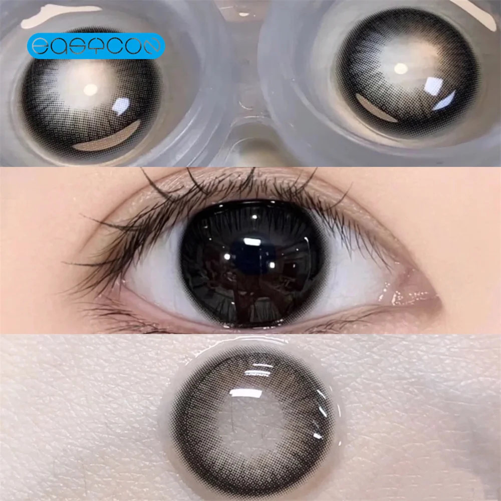 

Easycon Gugu Black Colored Contact Lenses Soft For Eyes Small Beauty Pupil Myopia Prescription Degrees Yearly Natural New