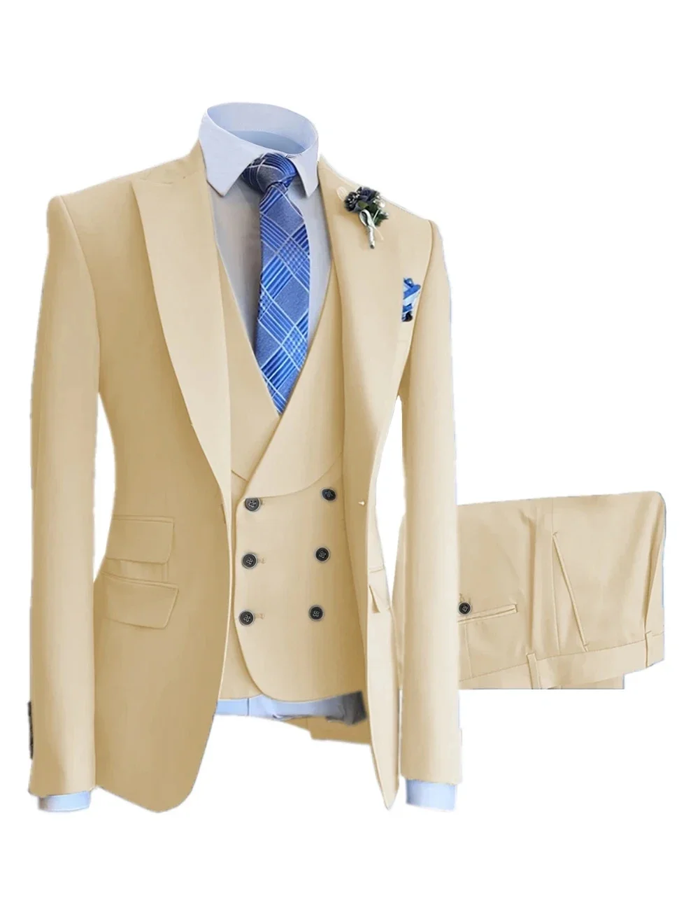 Sky blue Men's Business Suit 3 piece One Button Meeting Party Wedding Formal Occasions suits