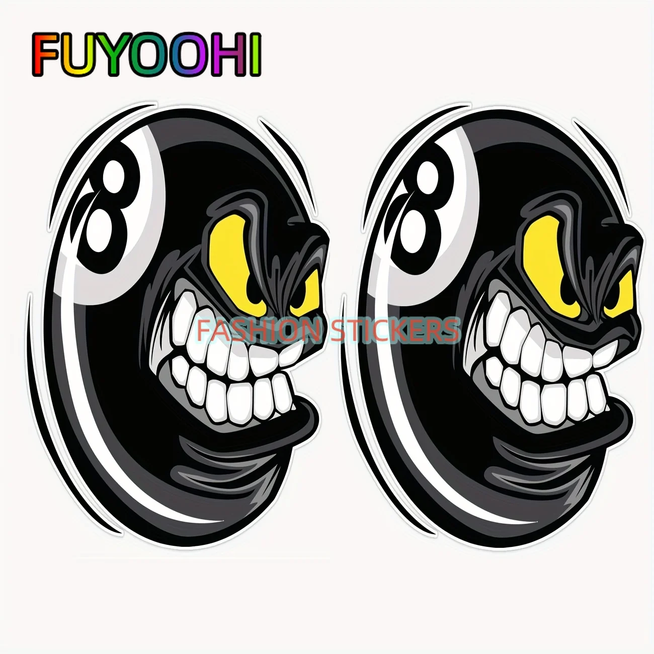 FUYOOHI 자동차 스티커, 당구 비닐 방수 스티커, 8 번 볼 스타일, 자동차 노트북 벽 창 범퍼 데칼