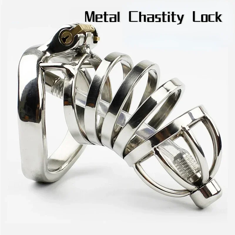 Metal Chastity Lock Cock Cage Penis Ring Anti-Cheating Male Chastity Belt with Catheter Adult Games Adult Sex Toy for Men Gay 18 For Penis Chastity Cage Chastity Lock Sex Toy Chastity Cage Accessory