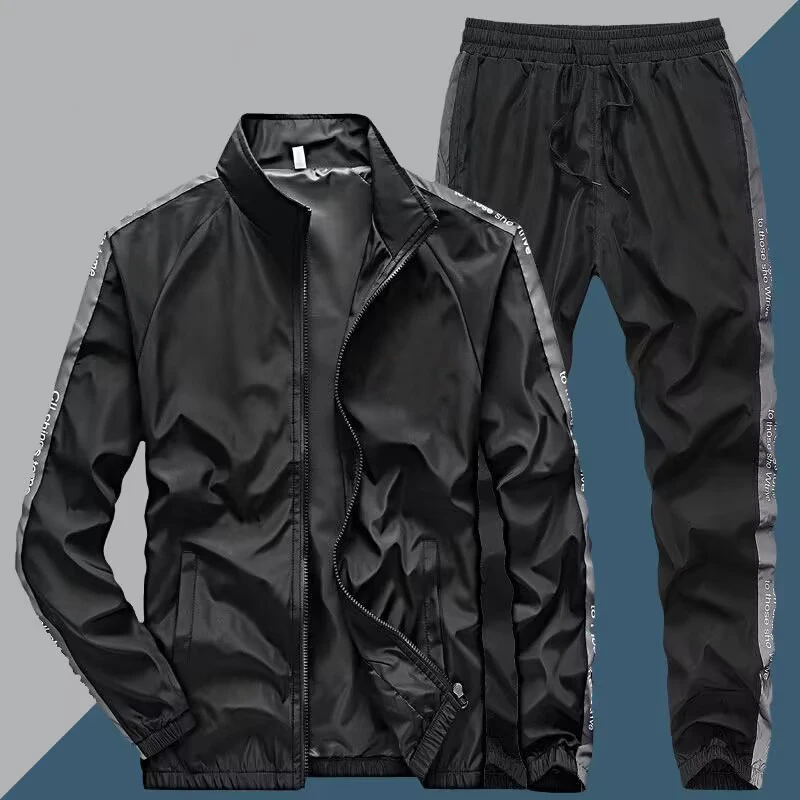 Men's Sportswear New Fashion Spring Autumn Sets Training Suit 2 Pieces Set Jacket+Sweatpant Male Casual Tracksuit 3