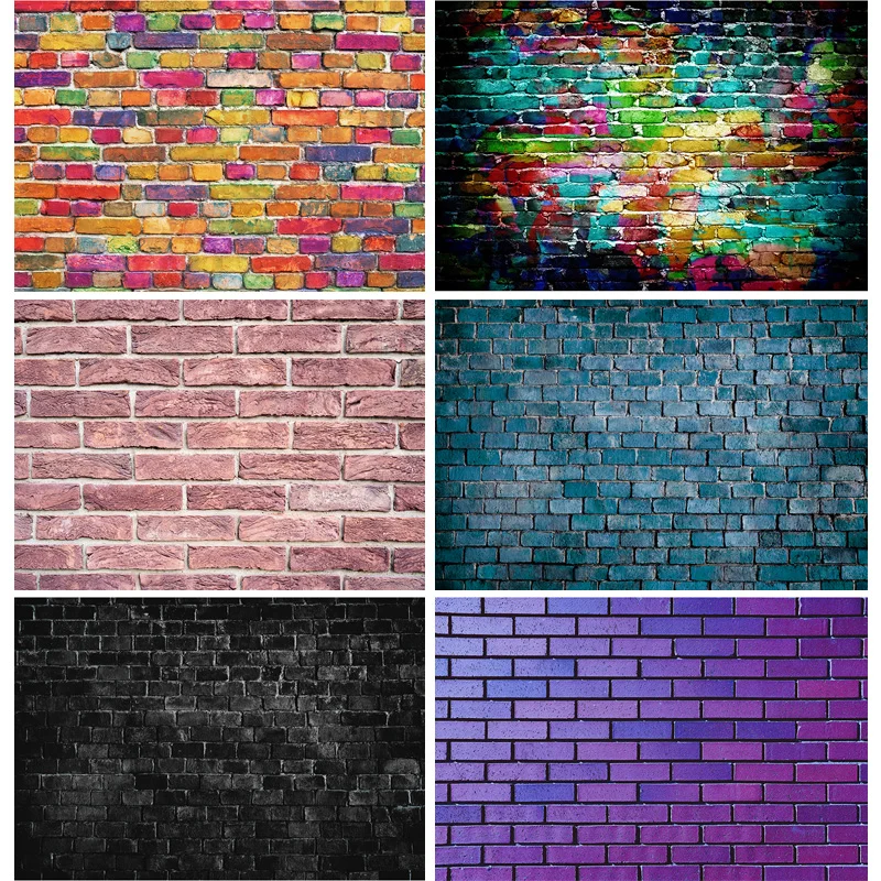 

SHENGYONGBAO Gray Brown Antique Brick Wall Photography Backdrops Props Cement Texture Stone Theme Photo Studio Background QZ-02
