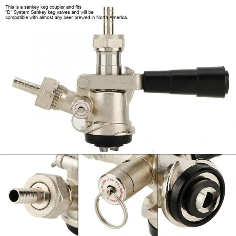 Kegs Couplers Beer Dispenser Beer Brewing Equipment Couplers Stainless Steel Texture Present for Enthusiasts