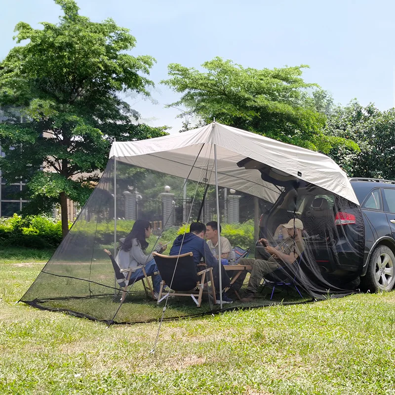 Cheap Car Trunk Tent Outdoor Self-driving Tour BBQ Camping Car Tail  Extension Tent Sunshade Rainproof Rear Tent Awning For SUV MPV