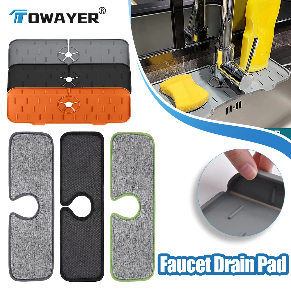 NewKitchenFaucetAbsorbentMatSinkSplashGuardSplashCatcher