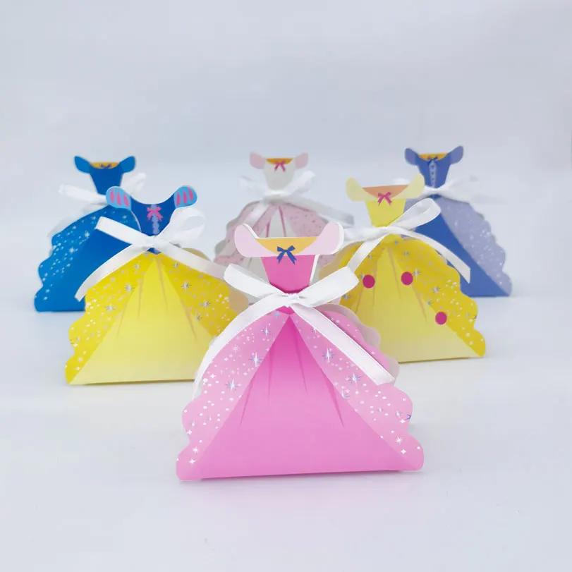 Princess Dress Candy Box Treat Goodie Baby Shower Scatole Regalo Per Feste Di Compleanno Per Bambini Forniture A Tema Principessa Per Decorazioni Di N