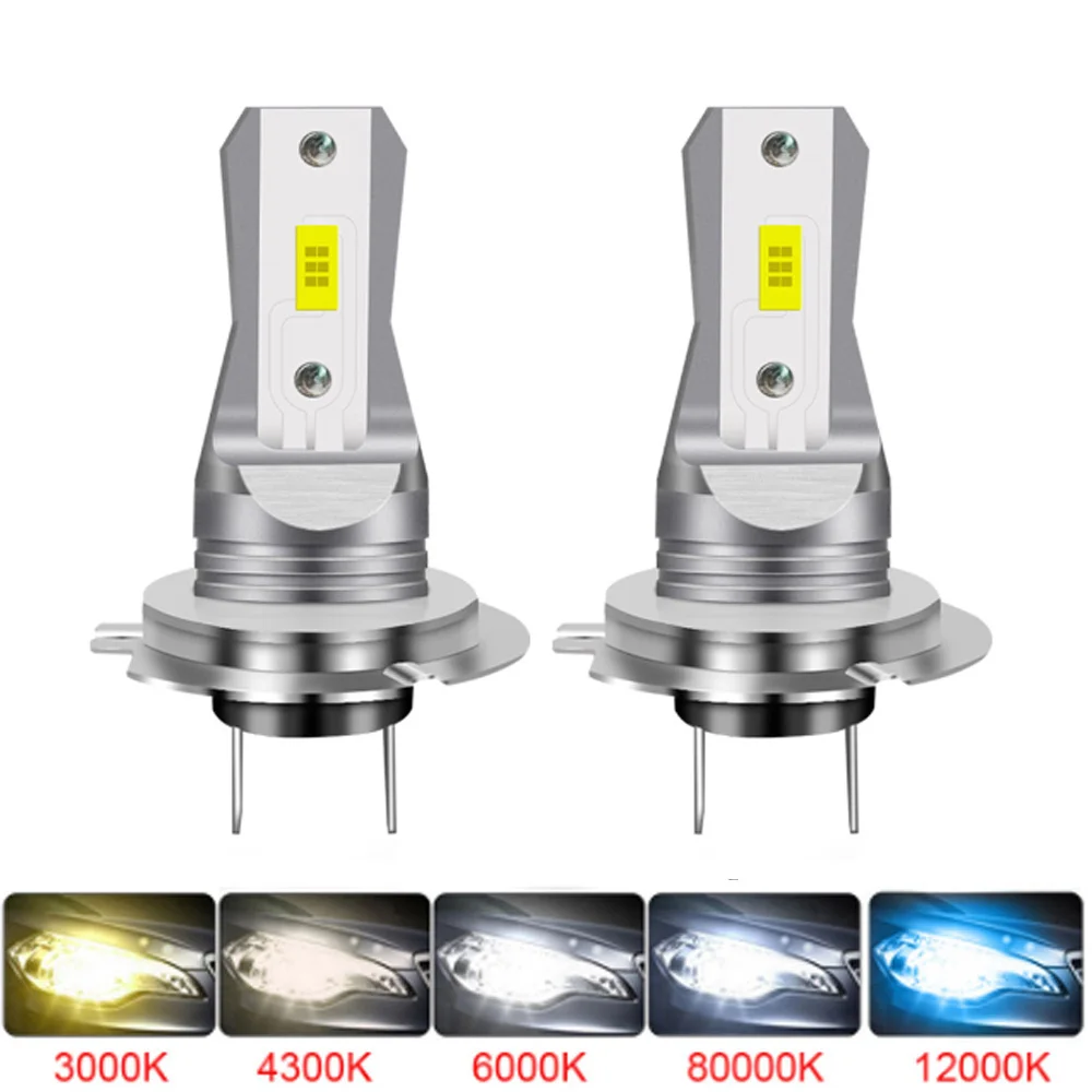 

2Pcs H7 H4 H1 H3 H11 LED Car Headlight Bulb 20000Lm Wireless Fanless Design CSP Chip Headlamp For Automotive 80W 12V 6000K 4300K