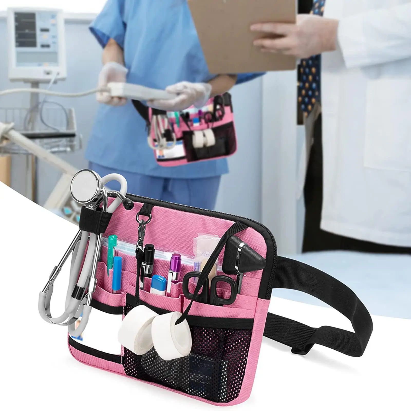 Nurse Fanny Pack Multi Pocket Waist Organizer Belt with Adjustable Waist Strap Nurse Waist Pouch Organizer Pouch Portable