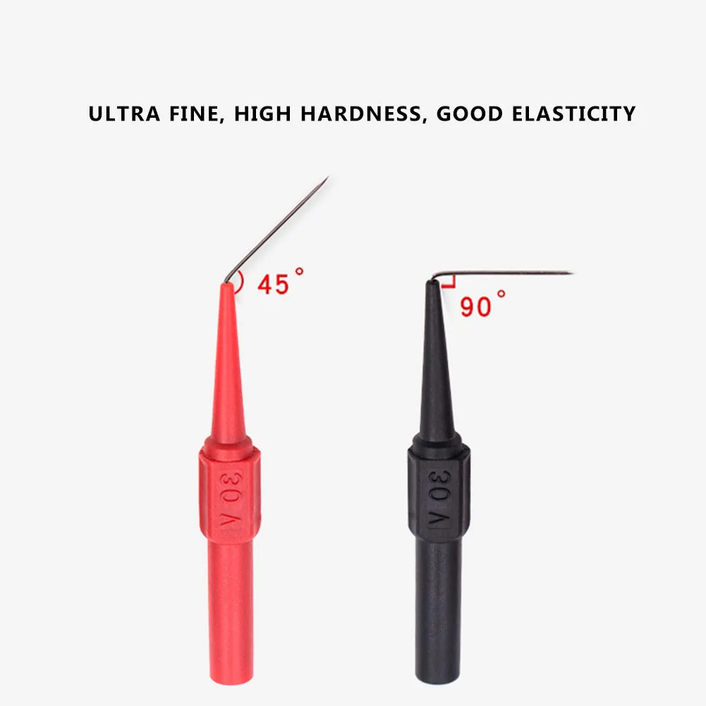 2Pcs Insulation Piercing Needles Non-Destructive Multimeter Test Probes Red/Black Nylon Needles for Banana Plug