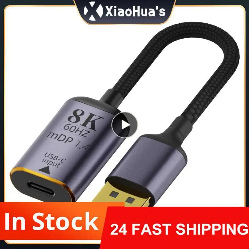 노트북 TV용 프리미엄 HDMI 호환 USB-C 비디오 어댑터, C타입 DP/미니 DP 변환기, 수-암, 8K 60Hz