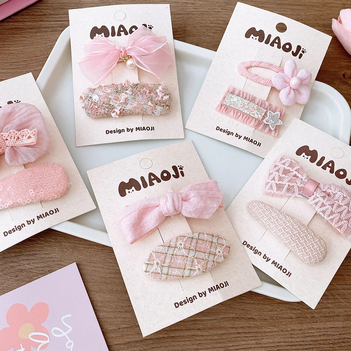 наушники a4tech 2drumtek b27 baby pink 2pc Pink Color Lace Hair Bow Baby Hair Clips Knitted Hair Pins Kids Pearl Flower Hairpins BB Barrette Girls Hair Accessories