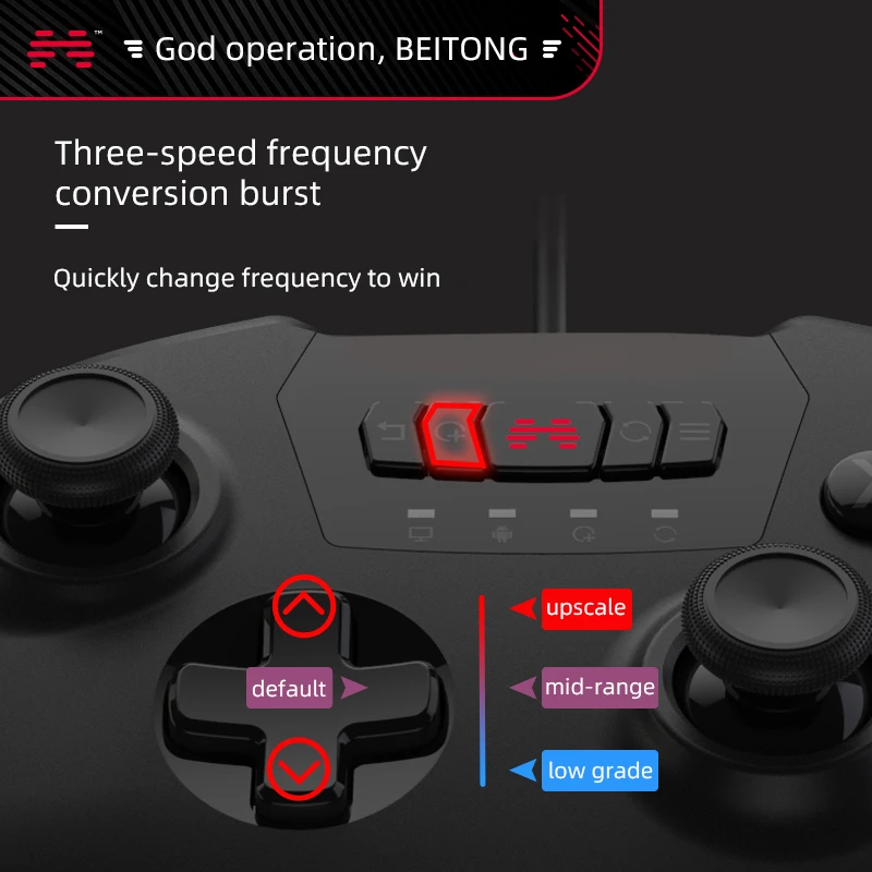 BEITONG Original Spartan 2 Wired Game Controller GamepadUSB Joystick Support Turbo Function for PC Notebook ȵ̵ Steam