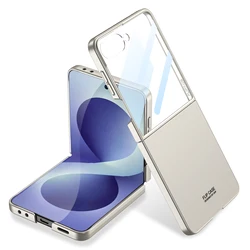 Slim Ultra Thin Matte Shockproof Foldable Phone Case with Screen Protector, Anti - drop Protective Cover - Galaxy Z Flip 8 (GRAY)