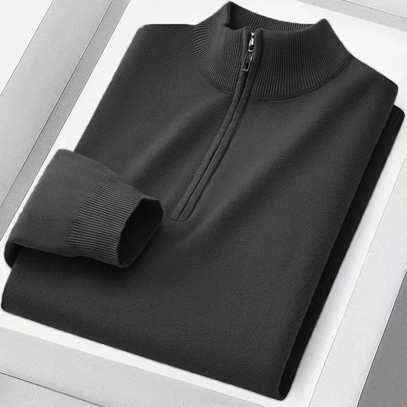 Animal Game Men Turtle Neck Polo Shirts Knitted Pullover Sweaters Solid Knit Blouse Men's Cold Blouse Male Casual Warm Knitwear