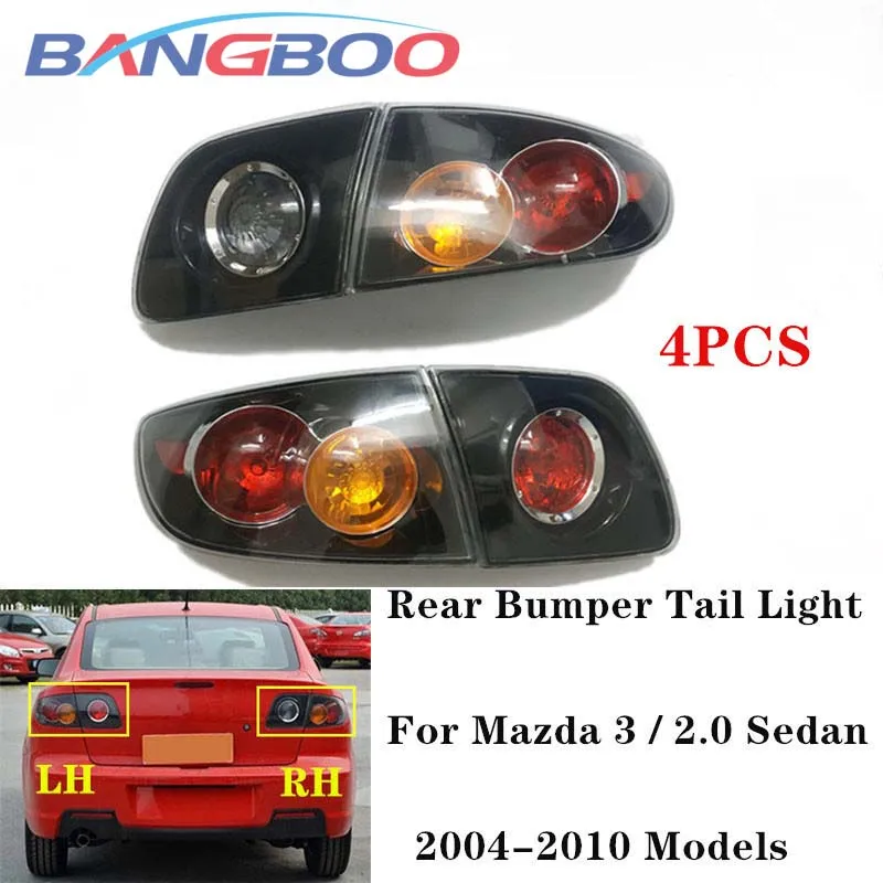 

1Set 4PCS Left and Right Car Rear Bumper Taillight Tail Lamp For Mazda 3 2004 -2010 2.0L Rear Brake Light