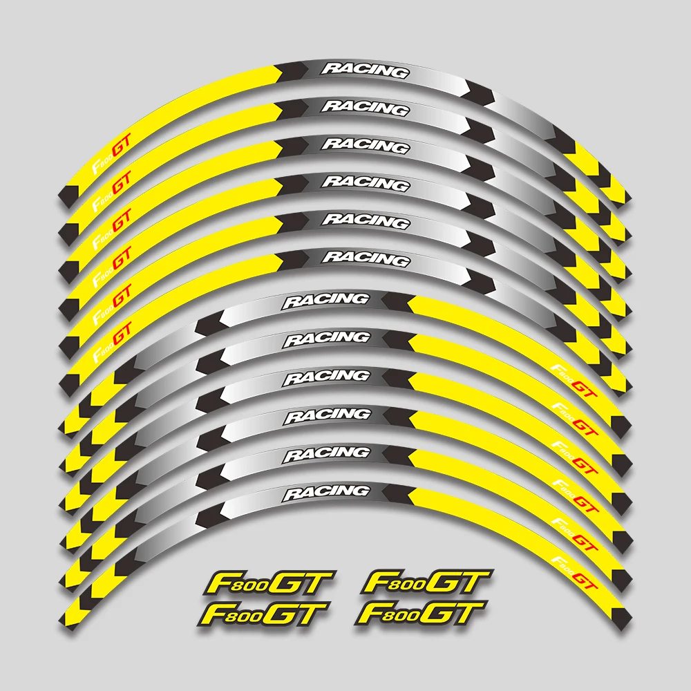 오토바이 휠 허브 스티커 림 타이어 반사 스트라이프 장식 데칼 테이프 키트, BMW f800gt f 800gt F800 GT용