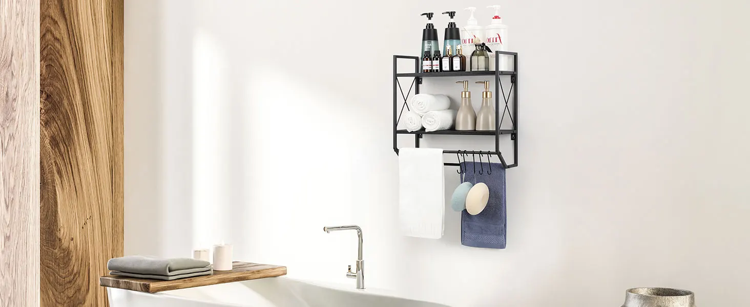 bath wall shelf 2 tier