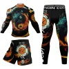 Hot Mock Neck Martial Arts Wear Custom-Made MMA Rash Guard Suit High Quality Men Bjj Fitness/Grappling Rash Guard And Short Sets 1