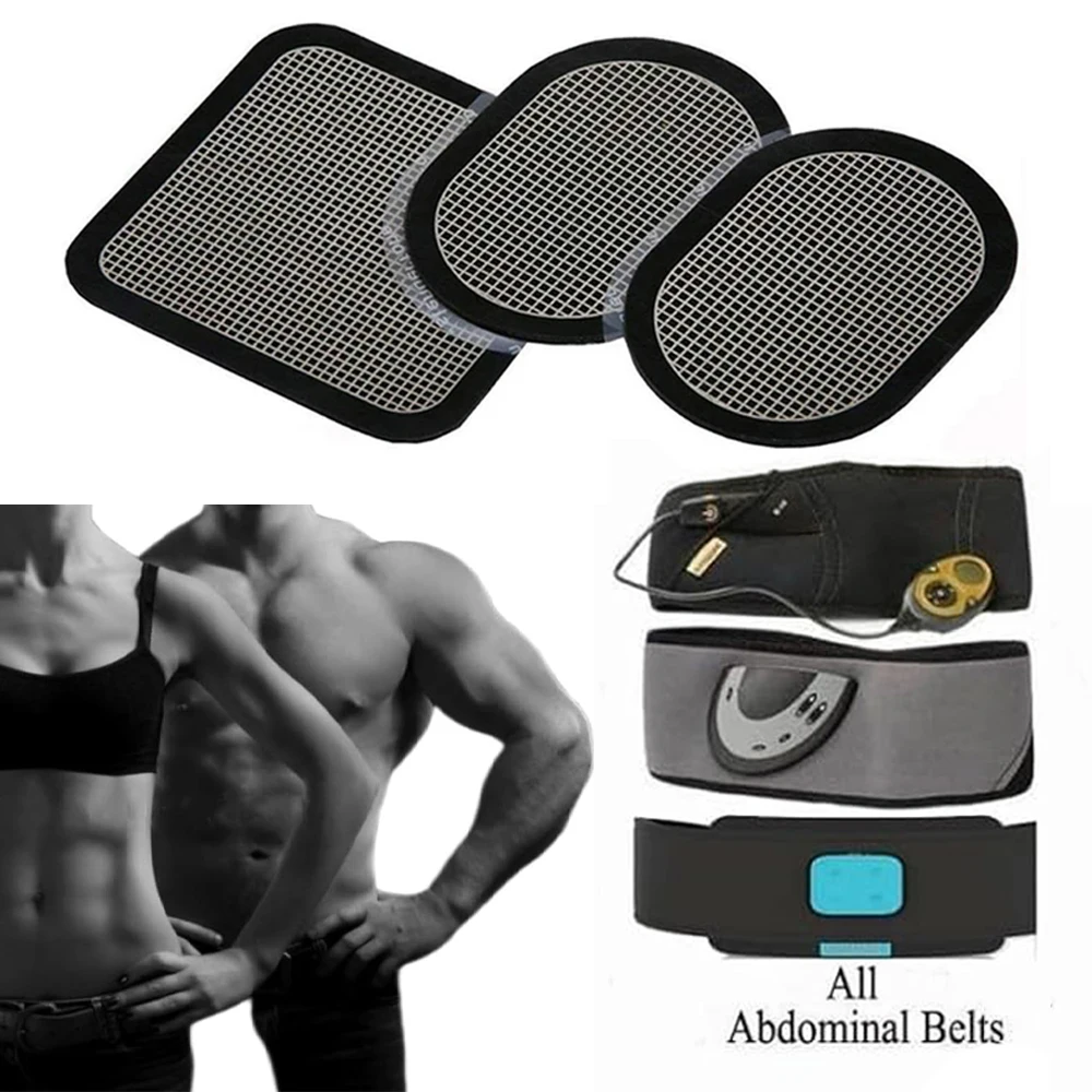 3/1 Pair Abdominal Replacement Gel Sheet Electrode Pads for Abdominal Fitness Belt Trainer Stimulator Massage Equipment Reusable